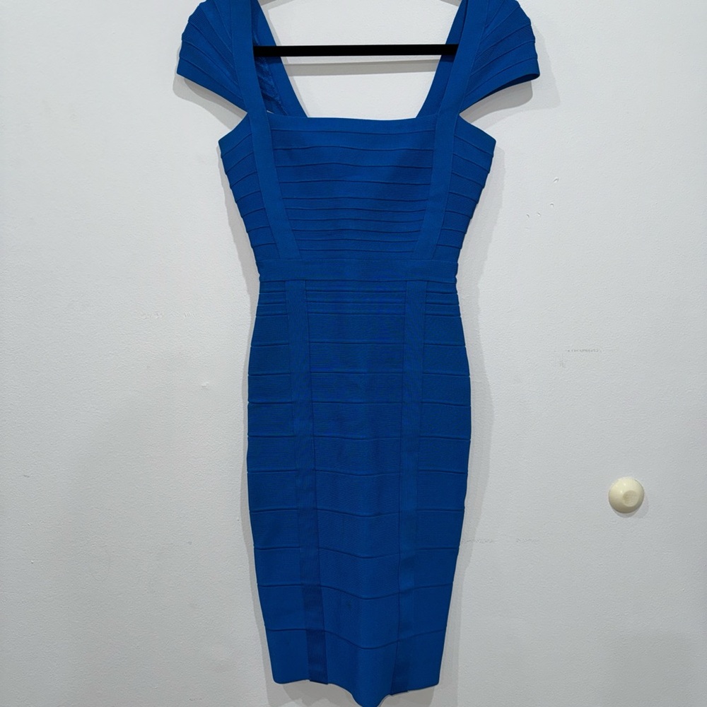 Royal blue herve leger bodycon dress